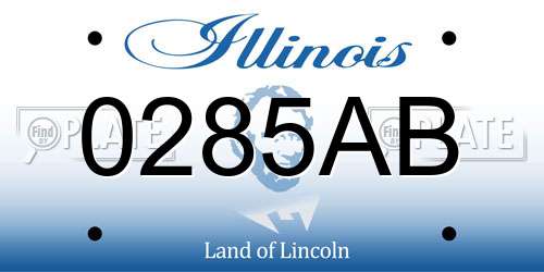 0285AB Illinois License Plate