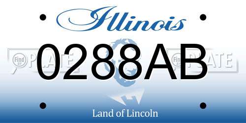 0288AB Illinois License Plate