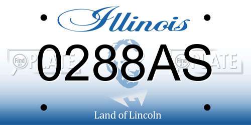0288AS Illinois License Plate