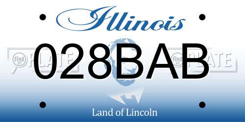 028BAB Illinois License Plate