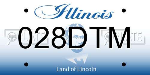 028DTM Illinois License Plate