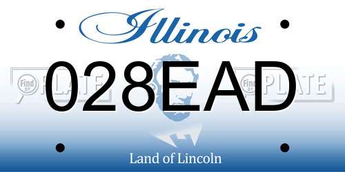 028EAD Illinois License Plate