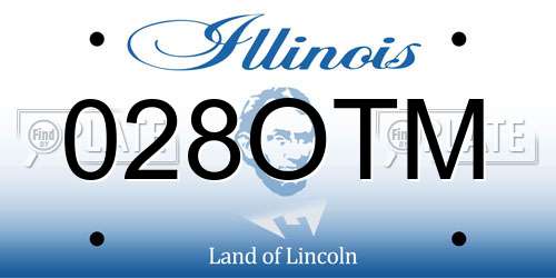 028OTM Illinois License Plate