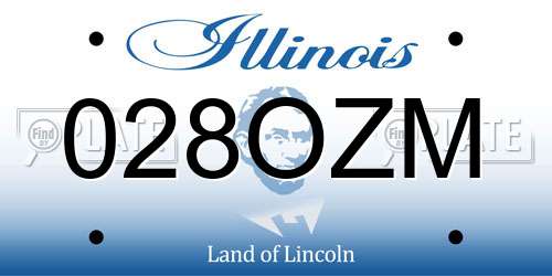 028OZM Illinois License Plate