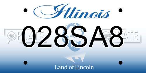 028SA8 Illinois License Plate