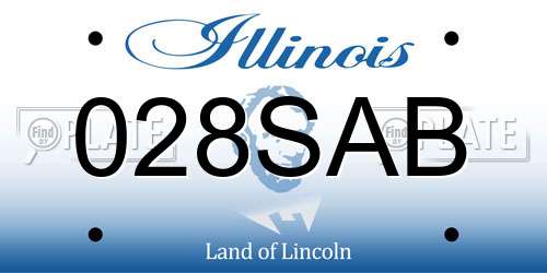 028SAB Illinois License Plate