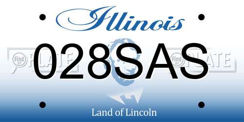 028SAS Illinois License Plate