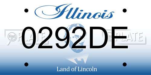 0292DE Illinois License Plate