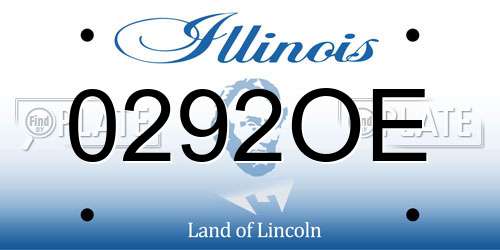 0292OE Illinois License Plate