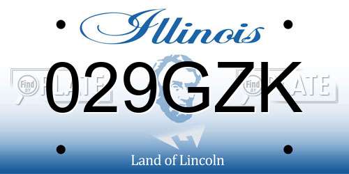 029GZK Illinois License Plate