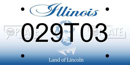 029T03 Illinois License Plate