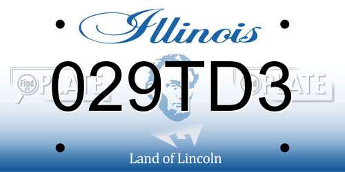 029TD3 Illinois License Plate