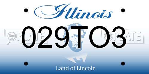029TO3 Illinois License Plate