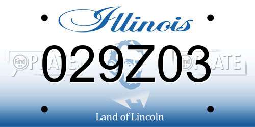 029Z03 Illinois License Plate