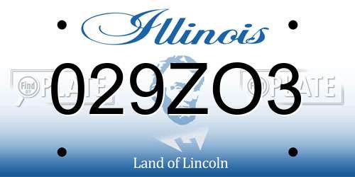 029ZO3 Illinois License Plate