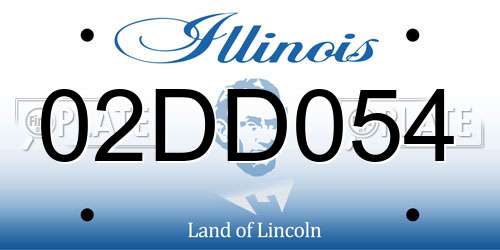 02DD054 Illinois License Plate