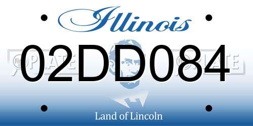 02DD084 Illinois License Plate