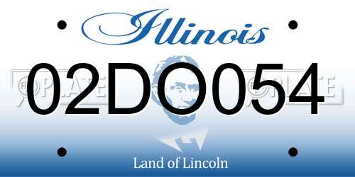 02DO054 Illinois License Plate
