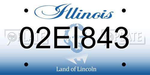 02EI843 Illinois License Plate