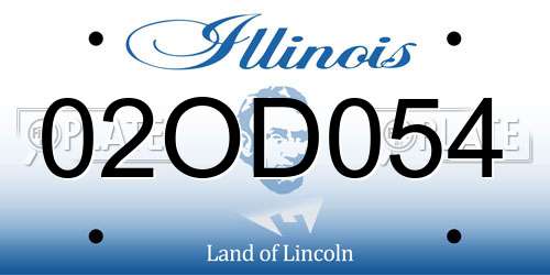 02OD054 Illinois License Plate