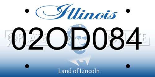 02OD084 Illinois License Plate