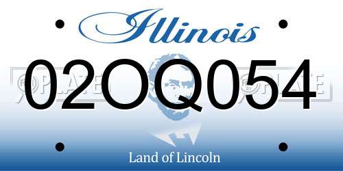 02OQ054 Illinois License Plate