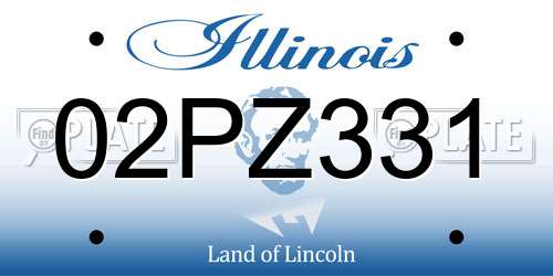 02PZ331 Illinois License Plate