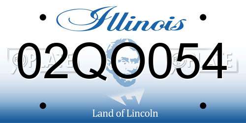 02QO054 Illinois License Plate