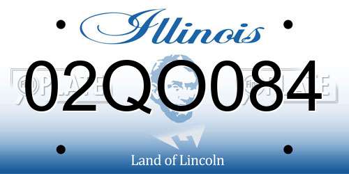 02QO084 Illinois License Plate