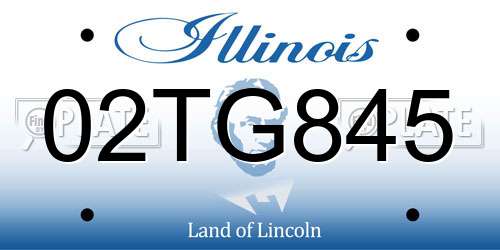02TG845 Illinois License Plate