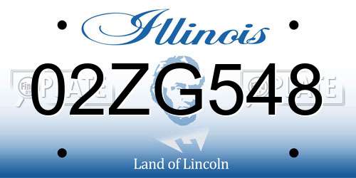 02ZG548 Illinois License Plate
