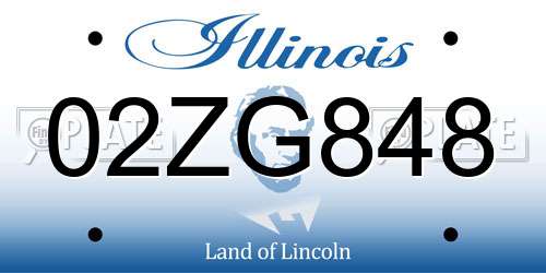 02ZG848 Illinois License Plate