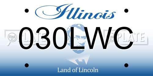 030LWC Illinois License Plate