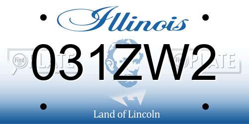 031ZW2 Illinois License Plate