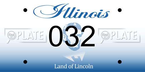 032 Illinois License Plate