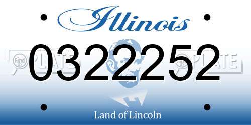 0322252 Illinois License Plate