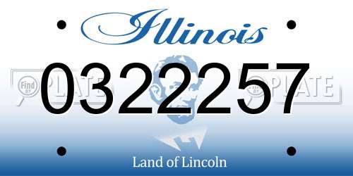 0322257 Illinois License Plate