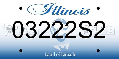 03222S2 Illinois License Plate