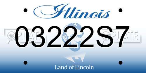 03222S7 Illinois License Plate
