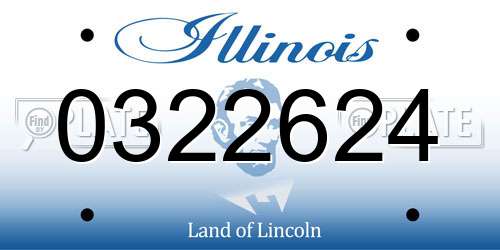 0322624 Illinois License Plate