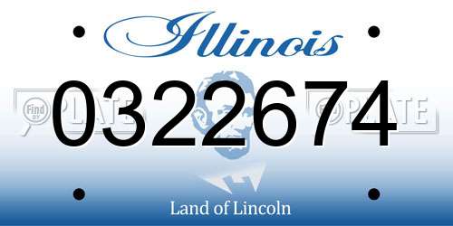0322674 Illinois License Plate