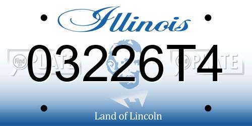 03226T4 Illinois License Plate