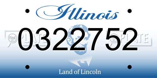 0322752 Illinois License Plate