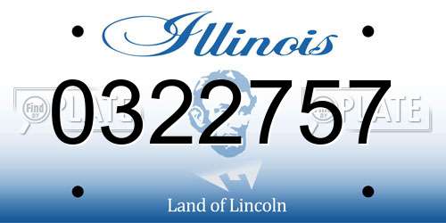 0322757 Illinois License Plate