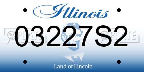 03227S2 Illinois License Plate