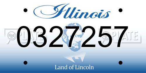 0327257 Illinois License Plate