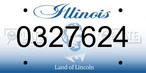0327624 Illinois License Plate