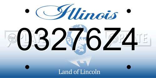03276Z4 Illinois License Plate