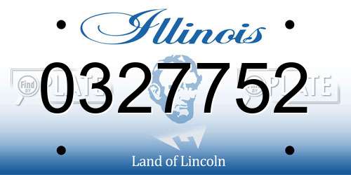 0327752 Illinois License Plate