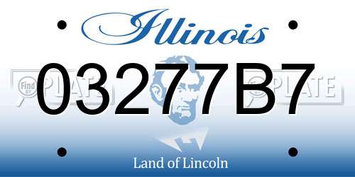 03277B7 Illinois License Plate